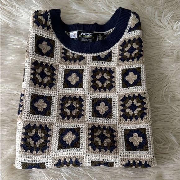 WeSC Granny Crochet Sweater Vest UNISEX Men's Size M - Womens Size L - Picture 9 of 9